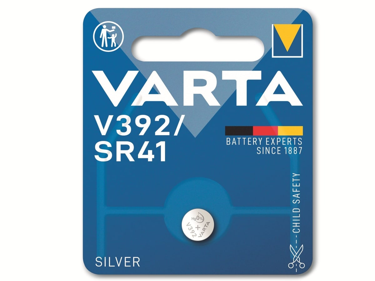 VARTA Knopfzelle Silver Oxide, 392 SR41, 1.55V, 1 Stück