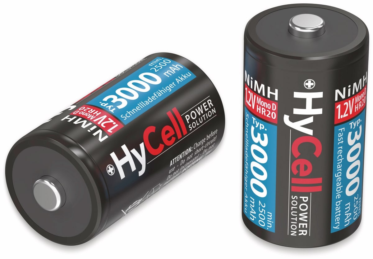 HYCELL NiMH-Mono-Akku 3000 mAh, 2 Stück