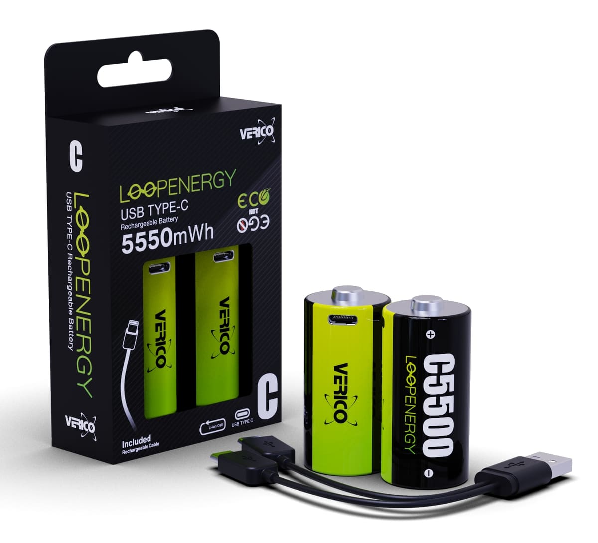 VERICO Li-Ion-Akku Loop Energy C Baby Akku 3.700 mAh, 2 Stück