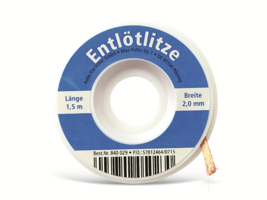 Entlötlitze, 2,0 mm, 1,5 m