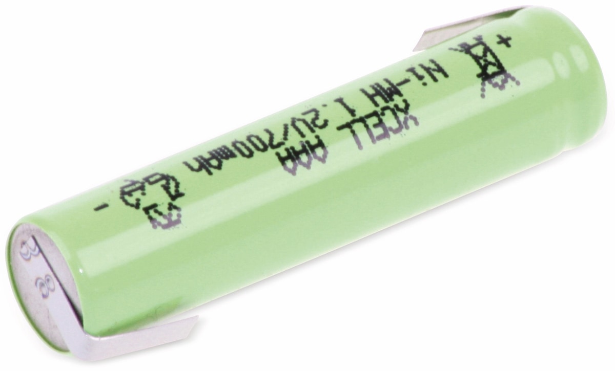 XCELL NiMH-Akku, Industriezelle, Micro, Z-Lötfahne, 43x10mm, 1,2V/700mAh