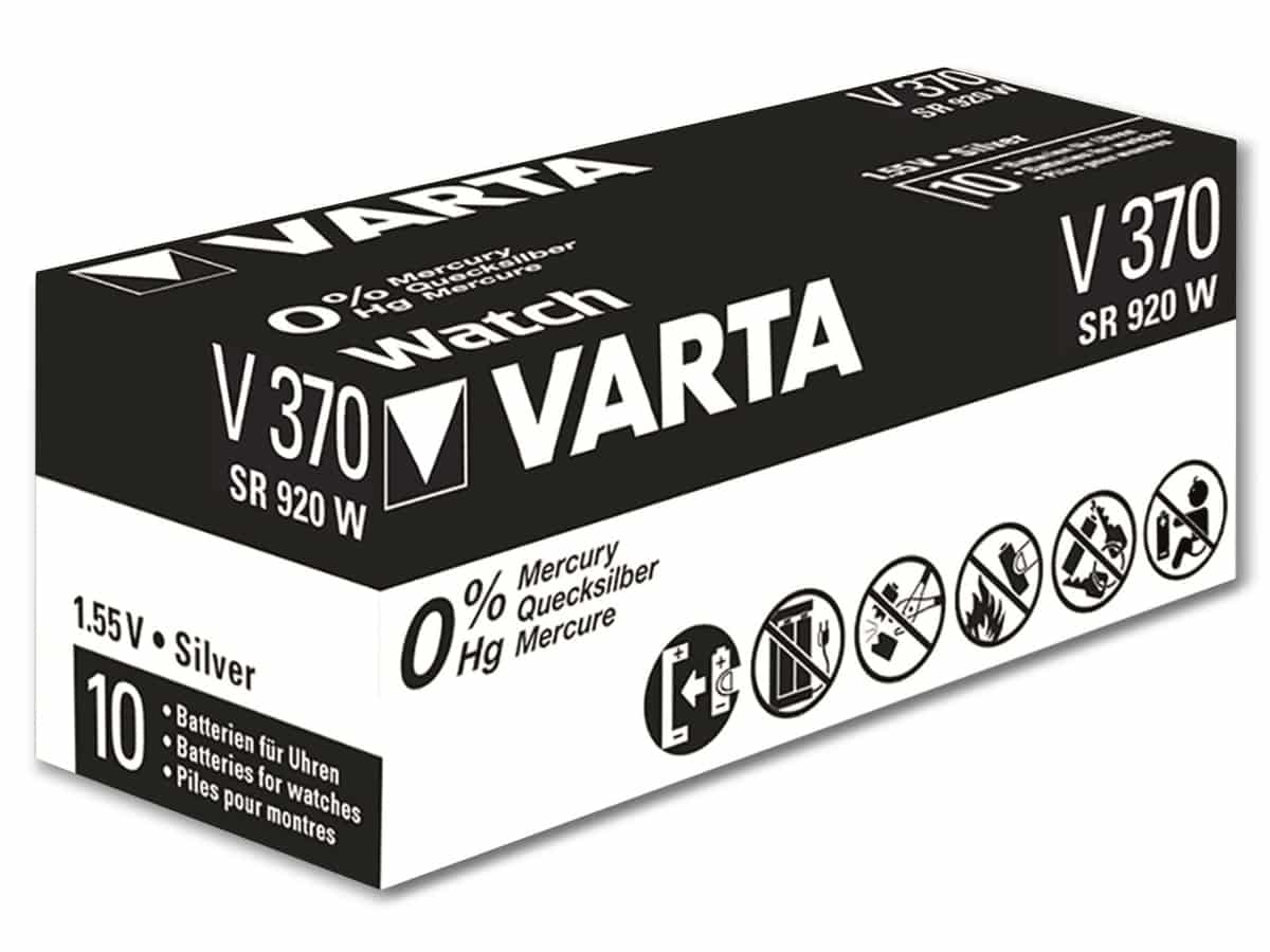 VARTA Knopfzelle Silver Oxide, 370 SR69, 1.55V, 10 Stück