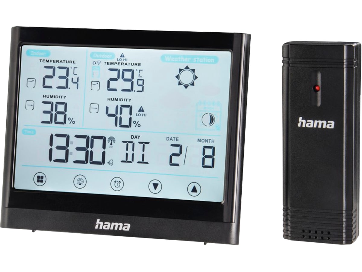 HAMA Wetterstation 186421, Full Touch, schwarz