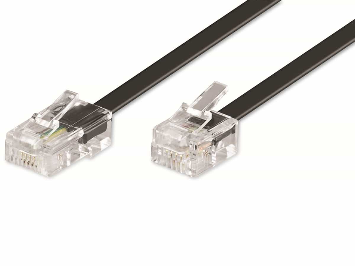 GOOBAY Telefon-Anschlusskabel, RJ11-RJ45, schwarz, 3 m