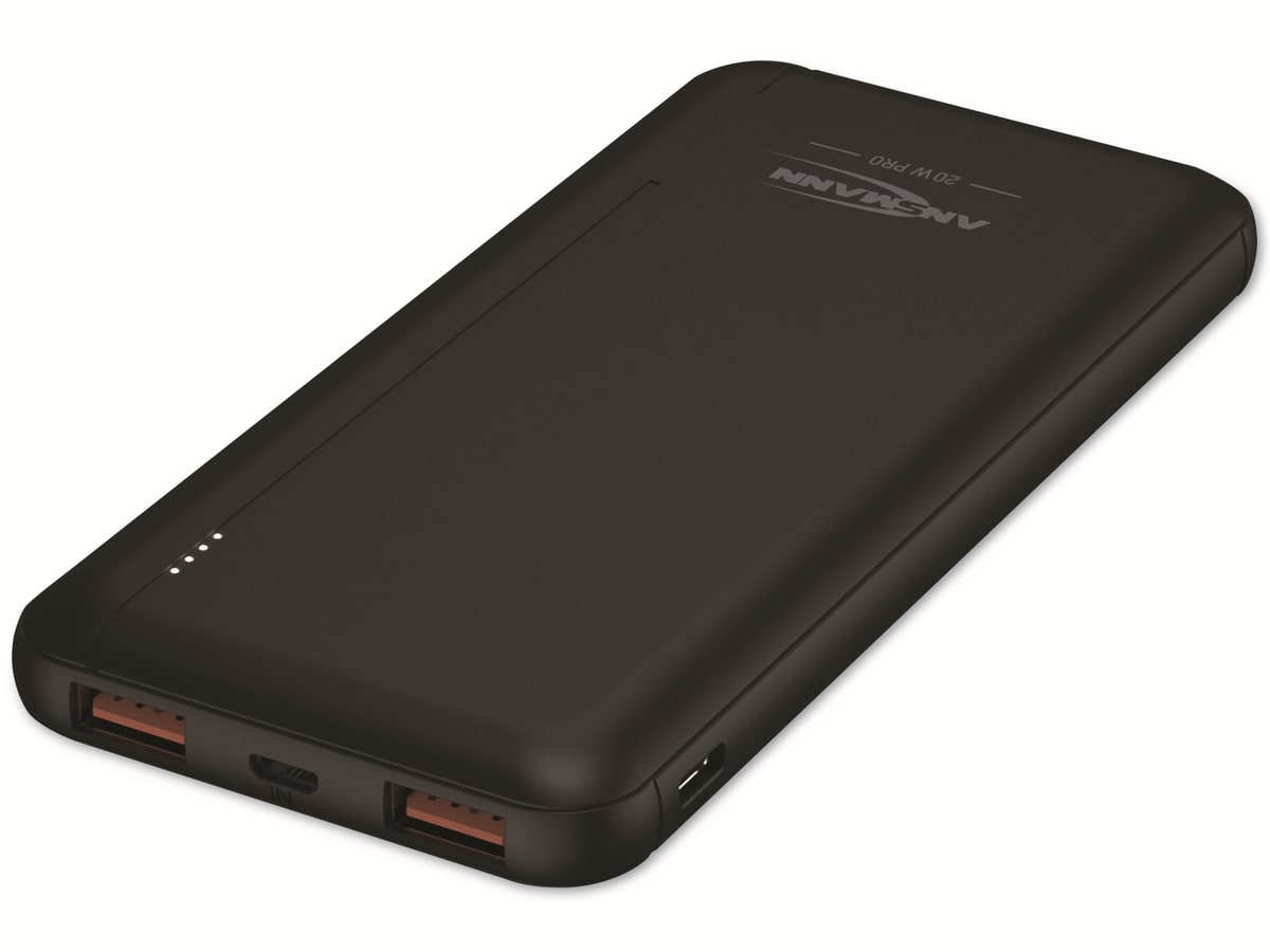 ANSMANN USB Powerbank PB320 PD, 10000 mAh, 20 Wh, 2x USB-A Port, QC 3.0