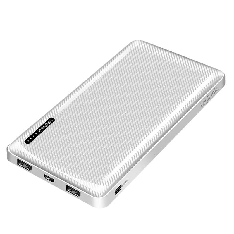 LOGILINK POWERBANK PA0316, 10.000mAh, weiß, 2-fach USB-A Ausgang