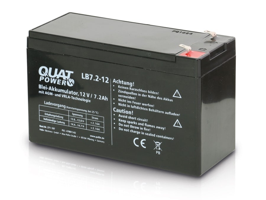 QUATPOWER Blei-Akkumulator LB7.2-12, 12 V-/7,2 Ah