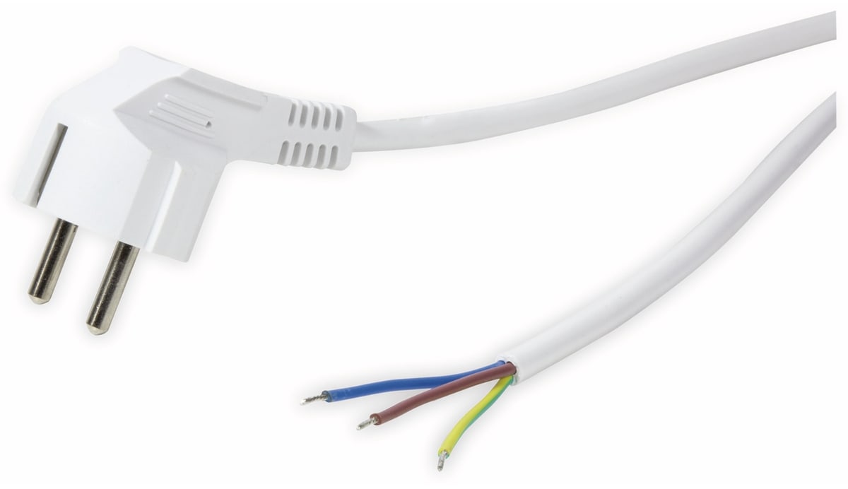 LOGILINK Netzkabel mit 90° Schutzkontaktstecker CP136, 1,5 m, weiß