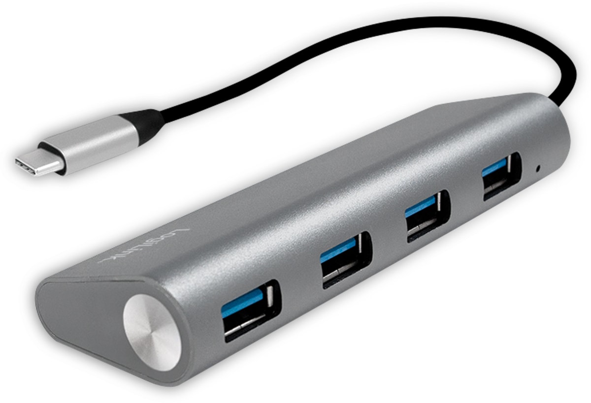 LOGILINK USB3.1 Typ-C Hub UA0309, 4x USB-A, Aluminium