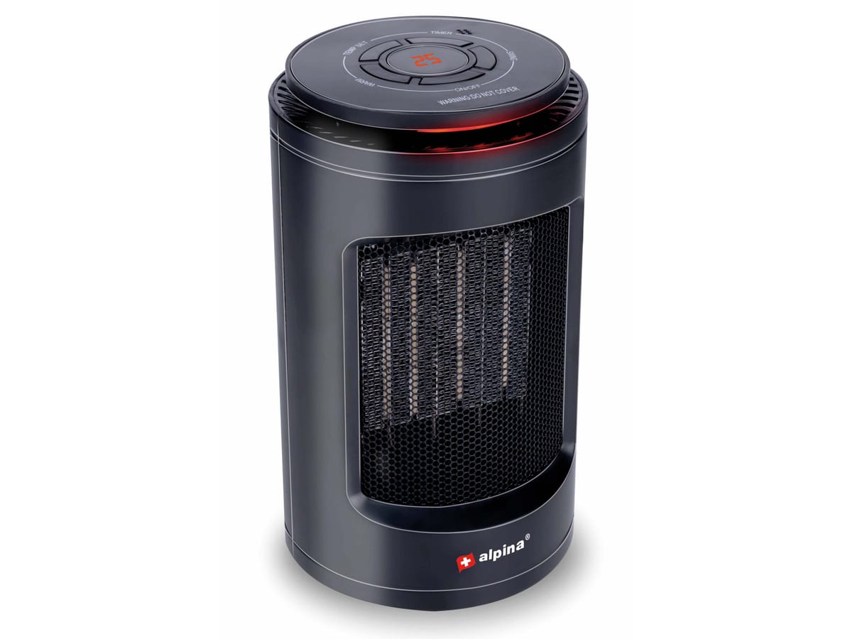 ALPINA Heizlüfter, 2in1, 1200 W, Heizen+Kühlen, schwarz