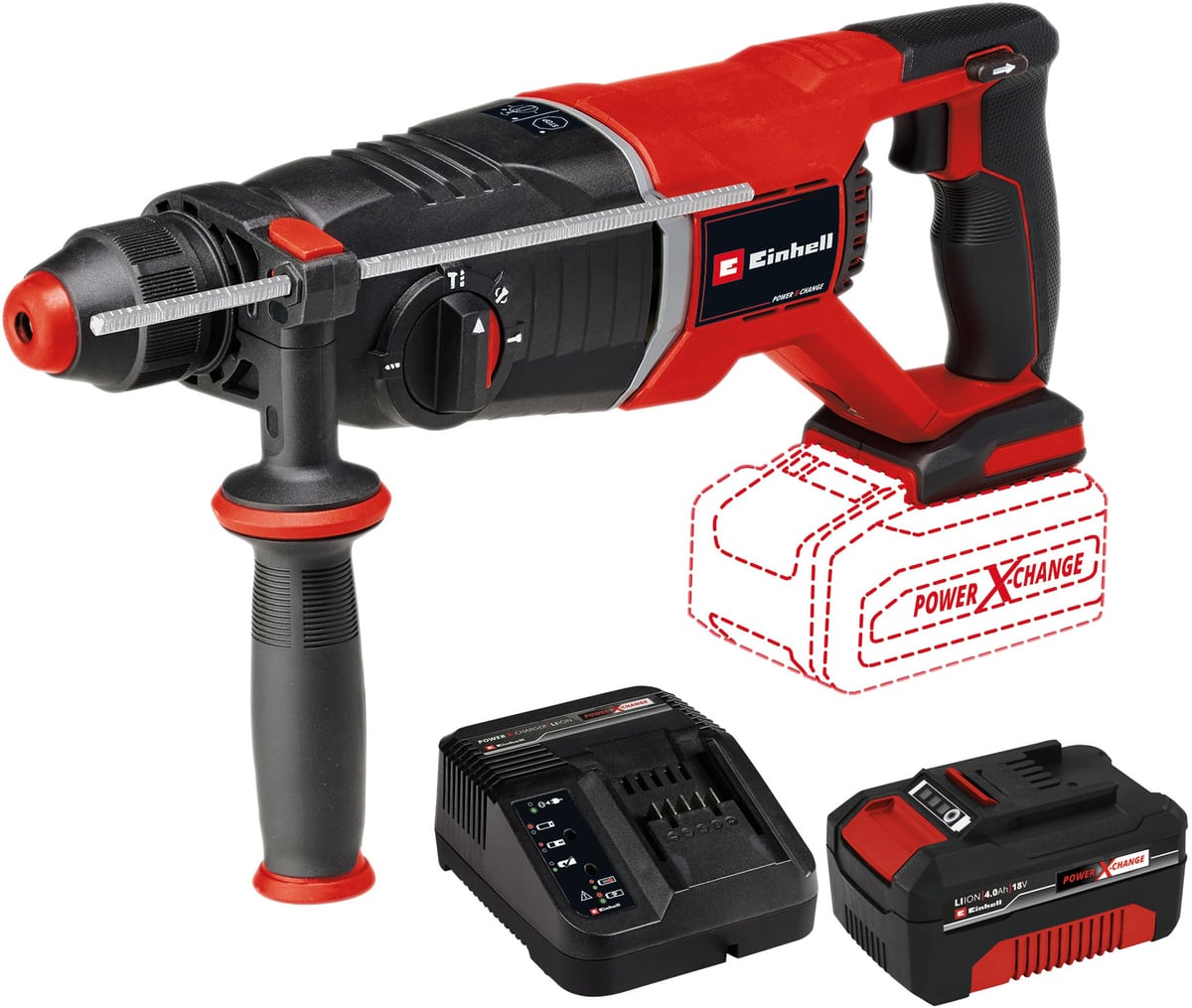 EINHELL Akku-Bohrhammer TP-HD 18/26 D Li BL Kit (1x 4,0 Ah)