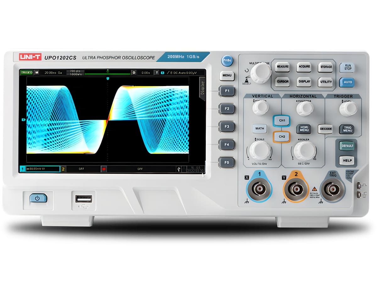 UNI-T Phosphor-Speicher-Oszilloskop UPO1202CS, 2 Kanal, 200 MHz