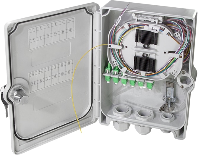 LOGILINK FTTH/FTTB-Anschlussgehäuse FB124LC,24x LC/APC, voll bestückt