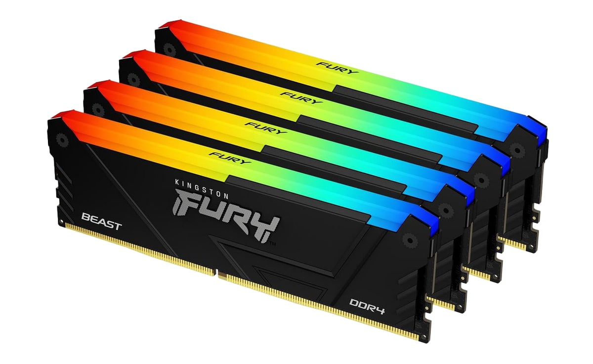 KINGSTON Arbeitsspeicher Fury Beast RGB KF432C16BB12AK4 4x 16GB