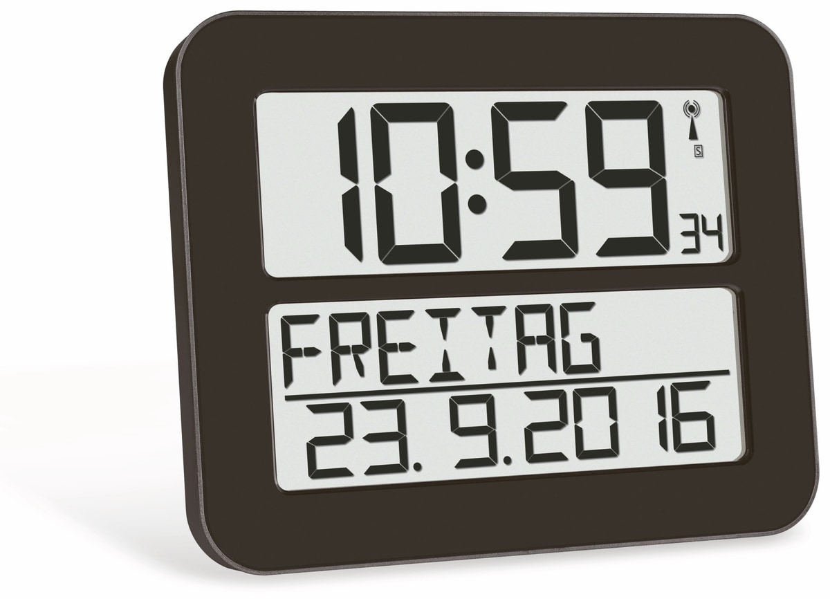 TFA Wanduhr TimeLine Max 60.4512.01, schwarz