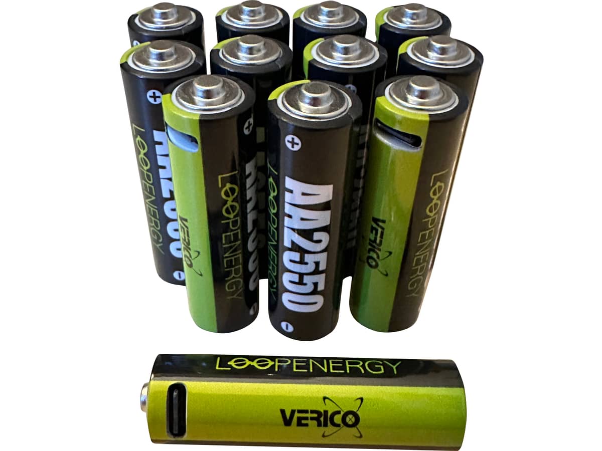 VERICO Li-Ion-Akku Loop Energy AA, mit USB-C Buchse, 12er Pack