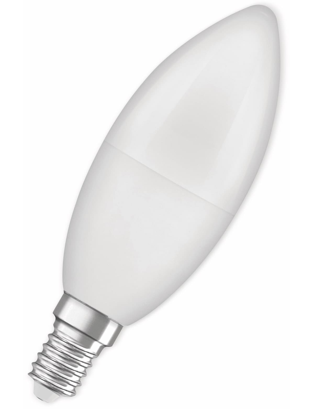 OSRAM LED-Lampe, E14, 7 W, 806 lm, 2700 K, B39 Matt, Ø 39 mm