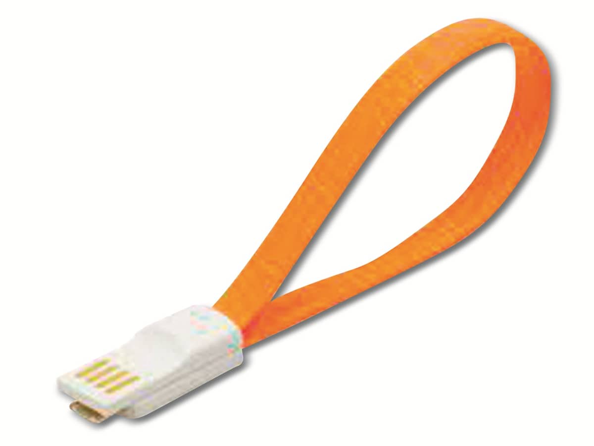 LOGILINK USB 2.0 Kabel USB-A/Micro-USB, 0,2 m, orange