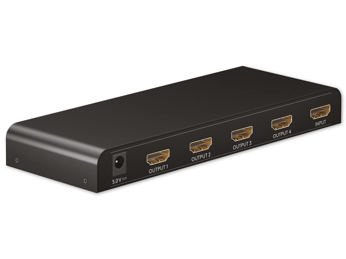 GOOBAY HDMI-Splitter 1 auf 4, 4K, 30 Hz