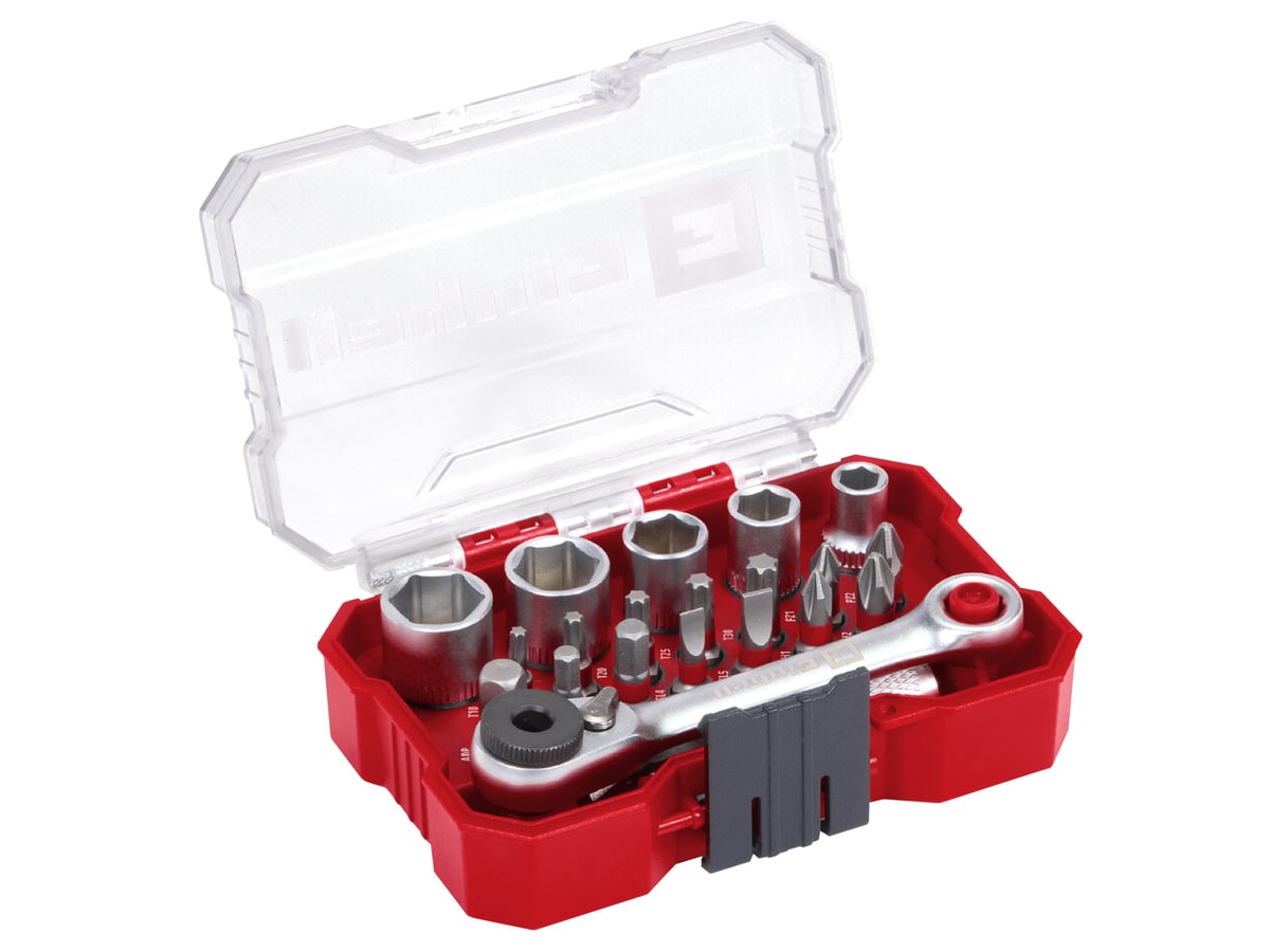 EINHELL Bit- & Steckschlüssel-Set, 118683, XS-Case, 21-teilig