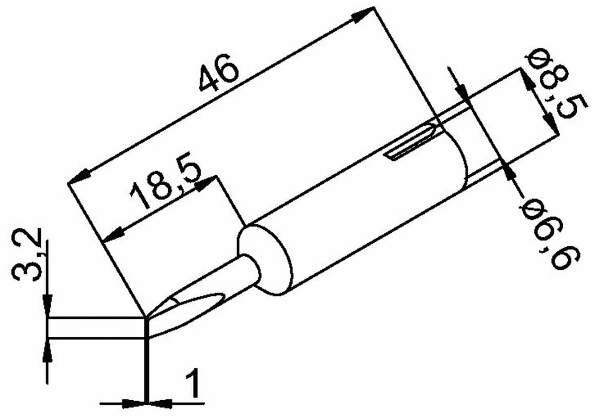 ERSA Lötspitze, 0832EDLF/SB, meißelförmig, 3,2 mm