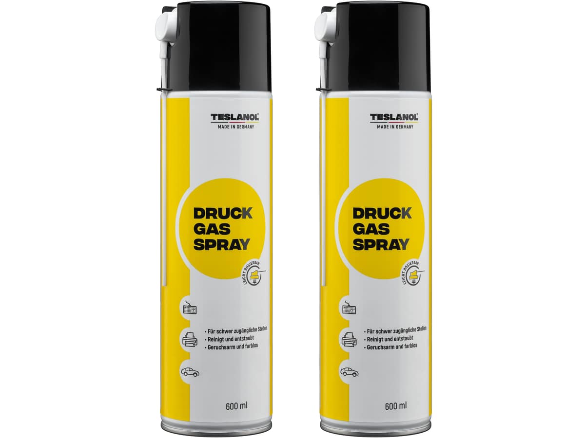 TESLANOL Druckluftspray 49752, 600 ml, 2 Stück