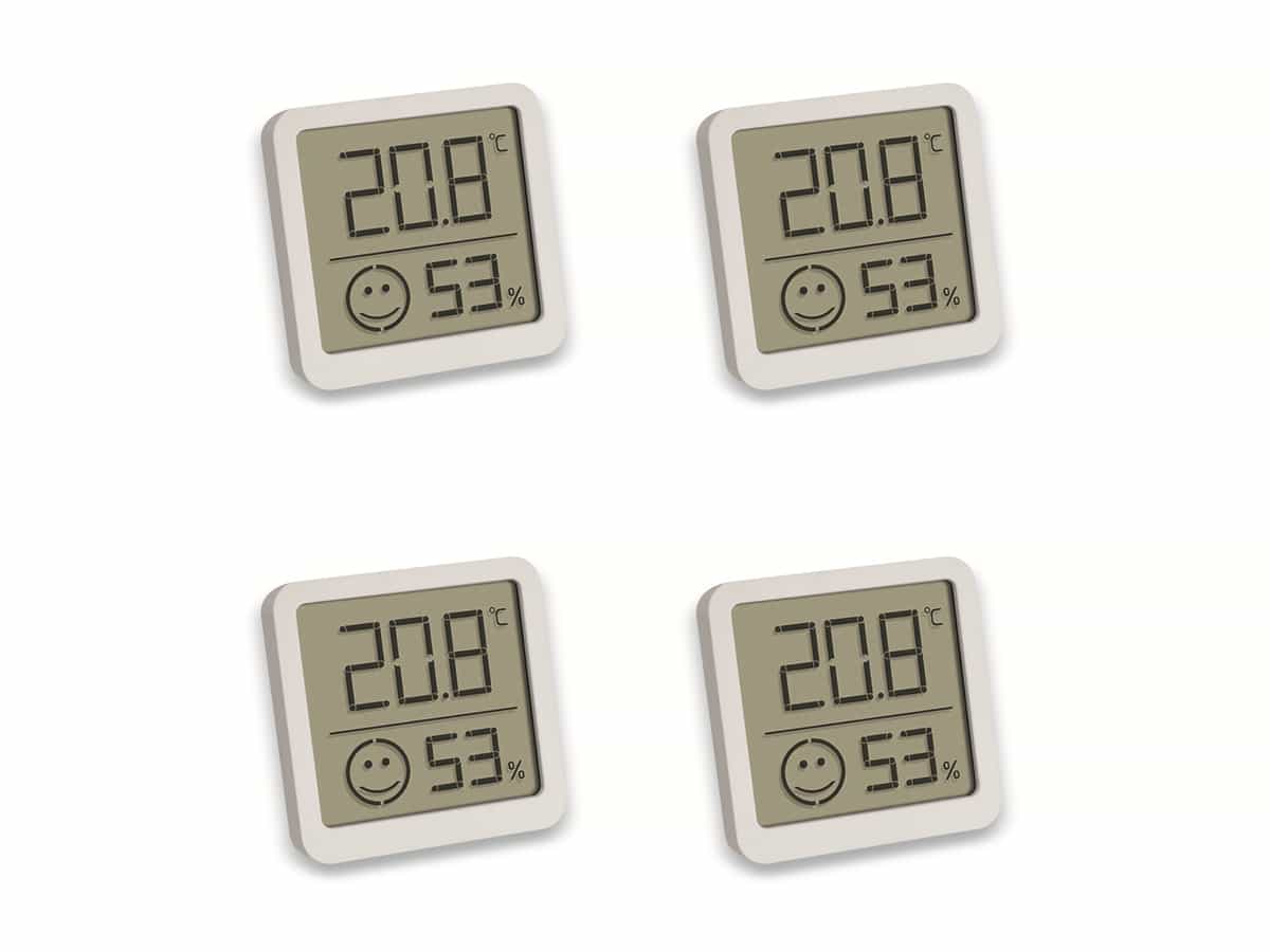 TFA Digitales Thermo-Hygrometer 30.5053.02.04, 4 Stück, weiß