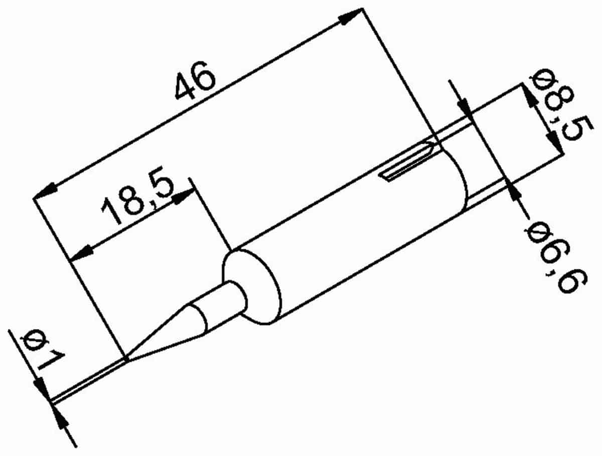 ERSA Lötspitze, 0832BDLF/SB, bleistiftspitz, 1,0 mm