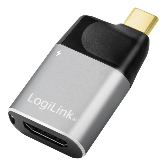 LOGILINK USB-C Adapter CUA0203, HDMI-A, 4K, Alu, schwarz/grau