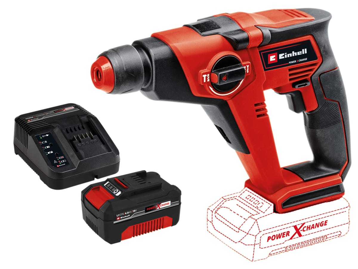 EINHELL Akku-Bohrhammer TE-HD 18/12 Li Kit (1x 4,0 Ah)