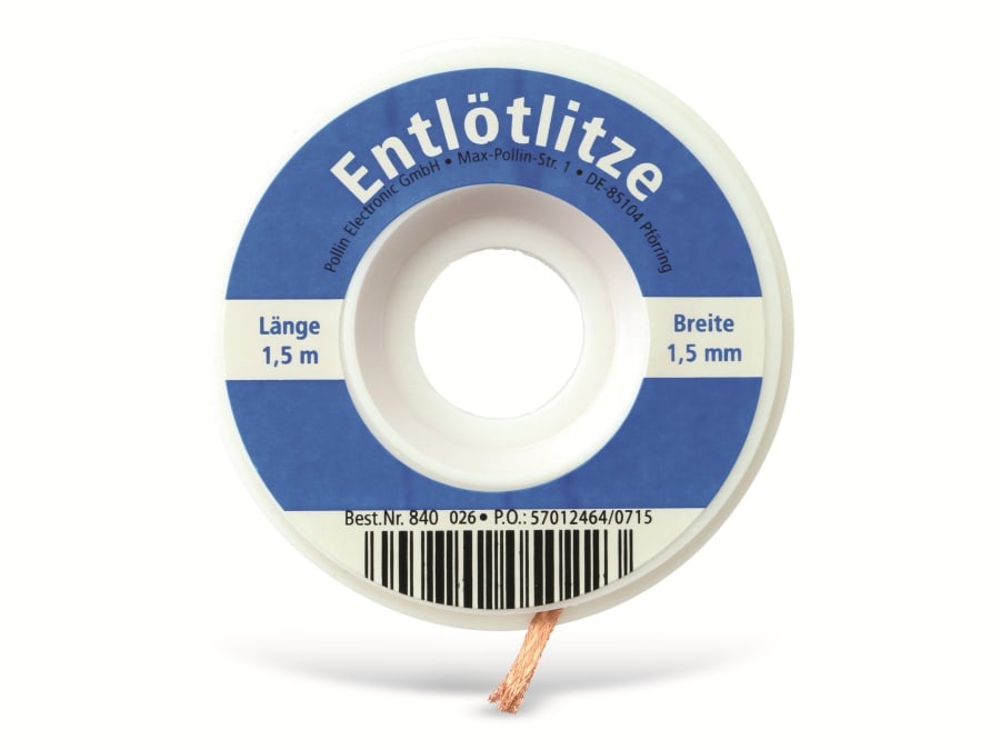 Entlötlitze, 1,5 mm, 1,5 m