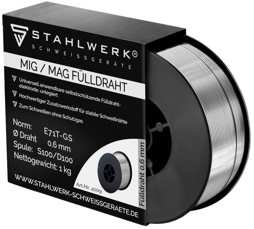 STAHLWERK MIG MAG Premium Fülldraht, 4109, E71T-GS, 0,6 mm, 1 kg