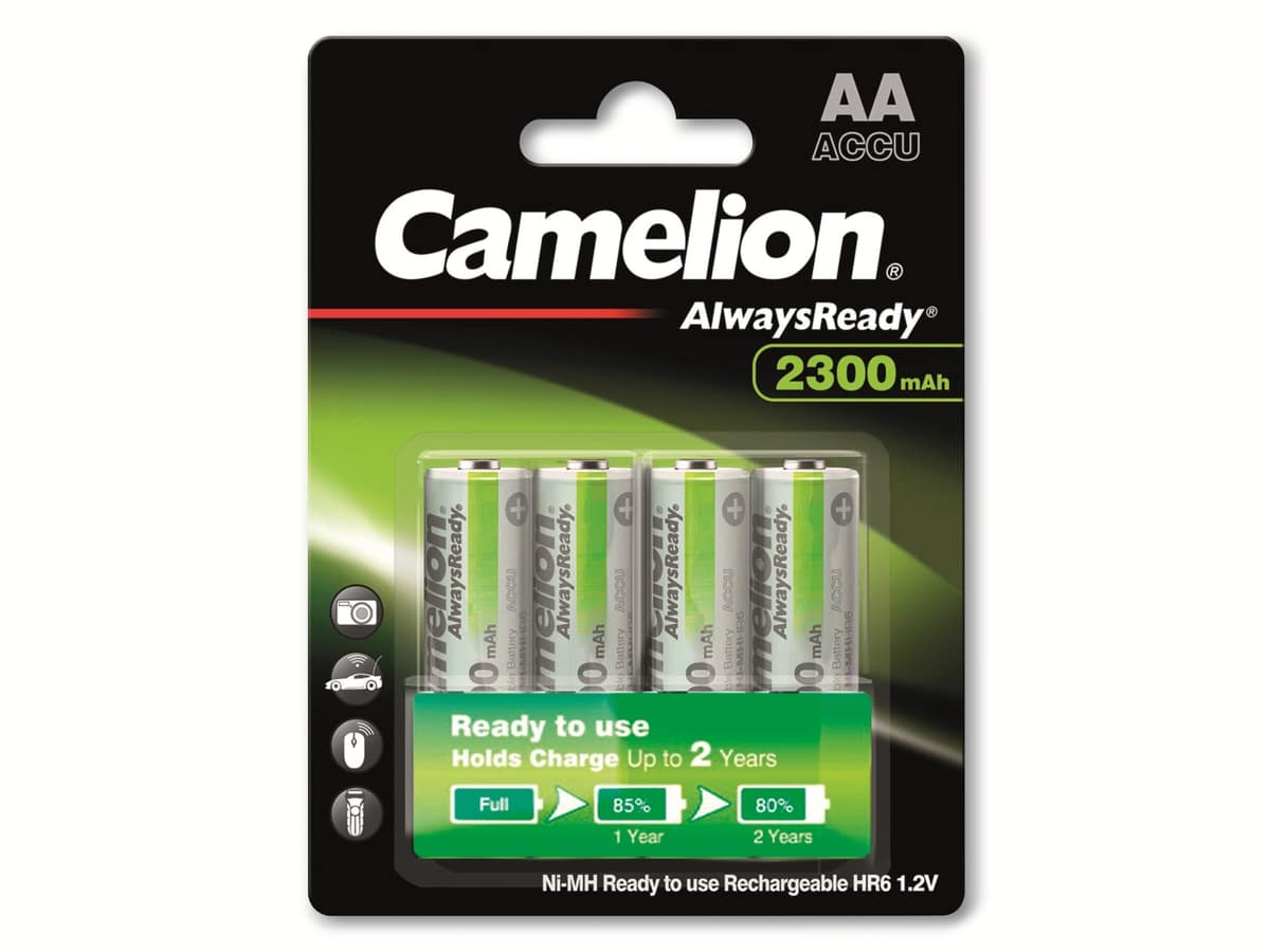 CAMELION NiMH-Mignon-Akku AlwaysReady, 2300 mAh, 4 Stück