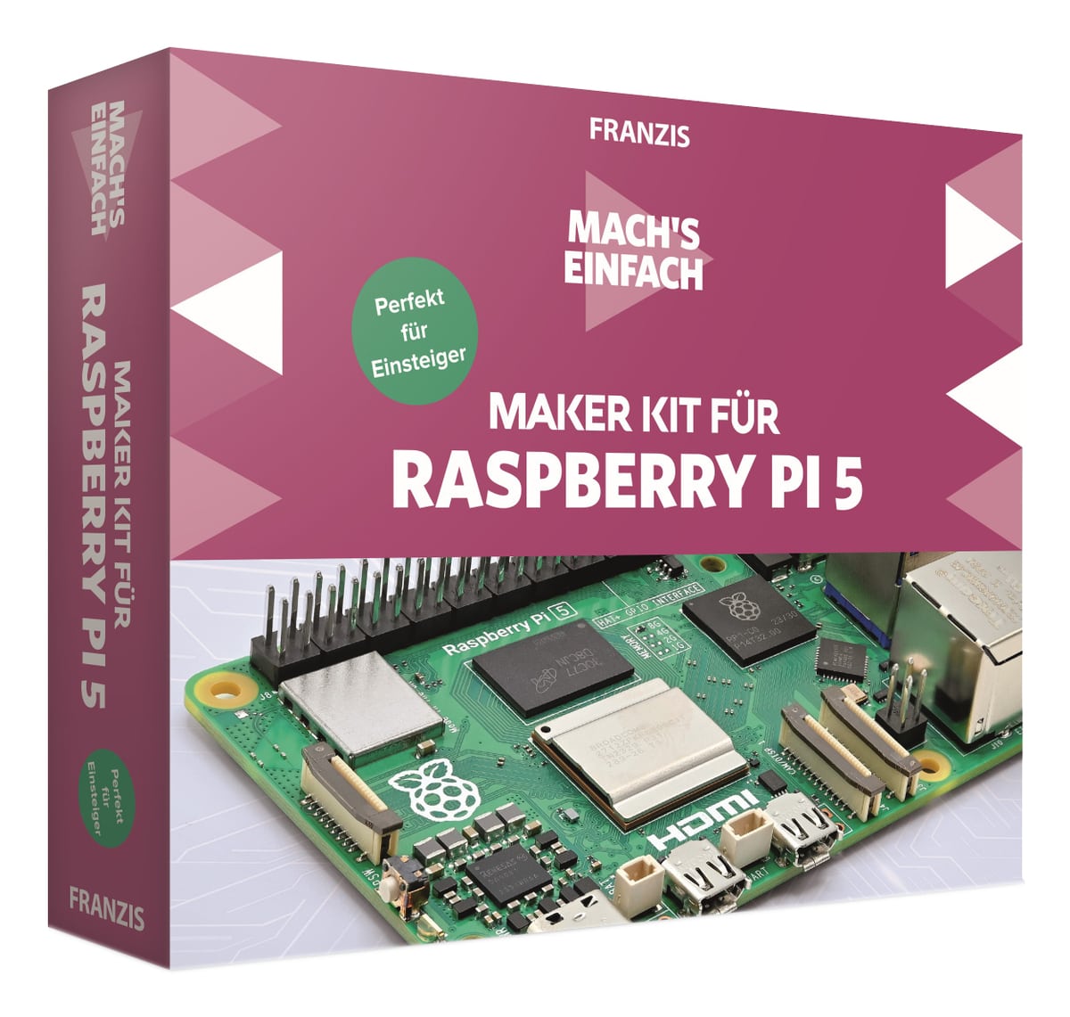 FRANZIS Maker Kit für Raspberry Pi 5 67219, Programmierplatine ab 14 Jahre