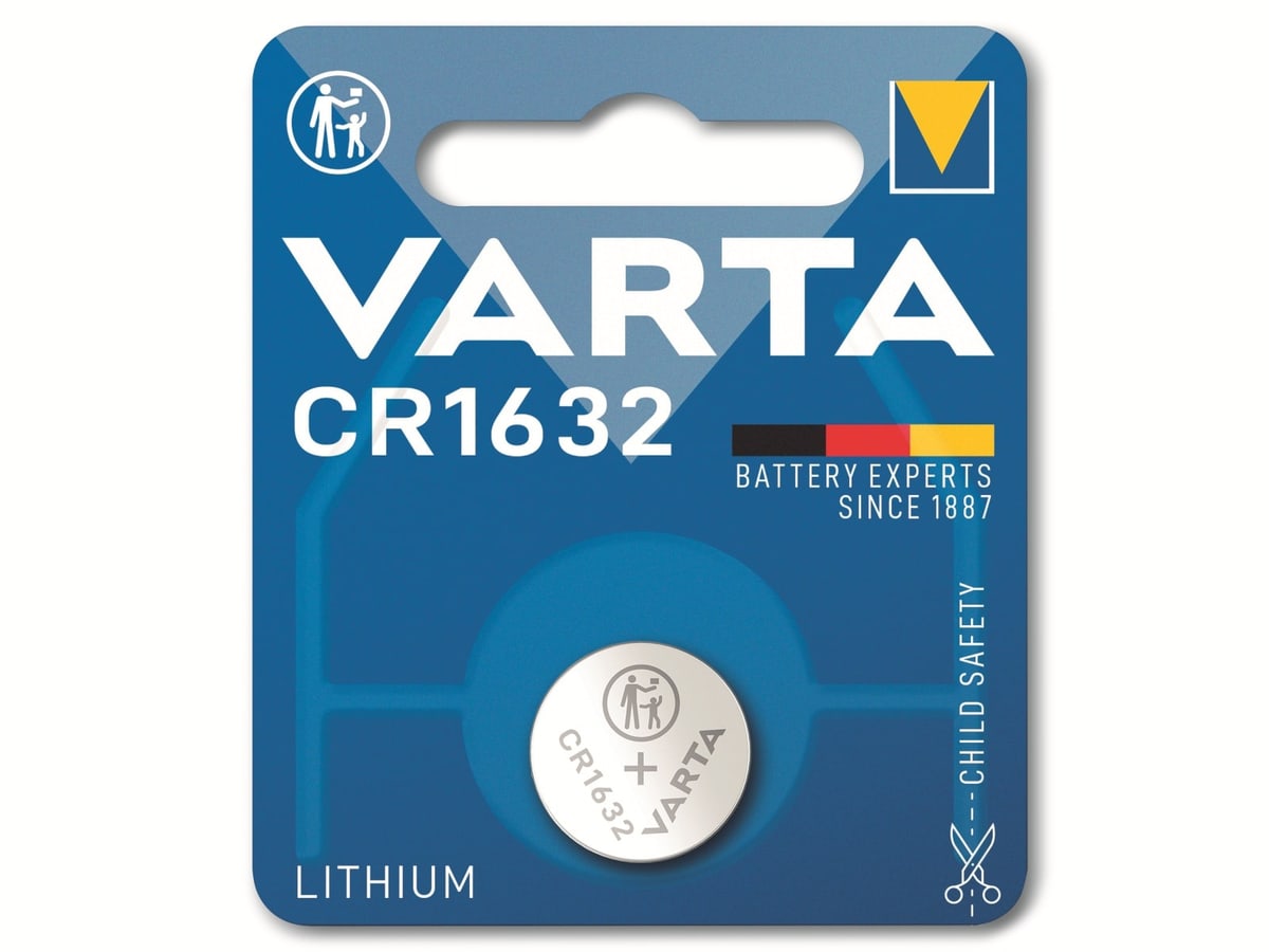 VARTA Knopfzelle Lithium, CR1632, 3V 1 Stück