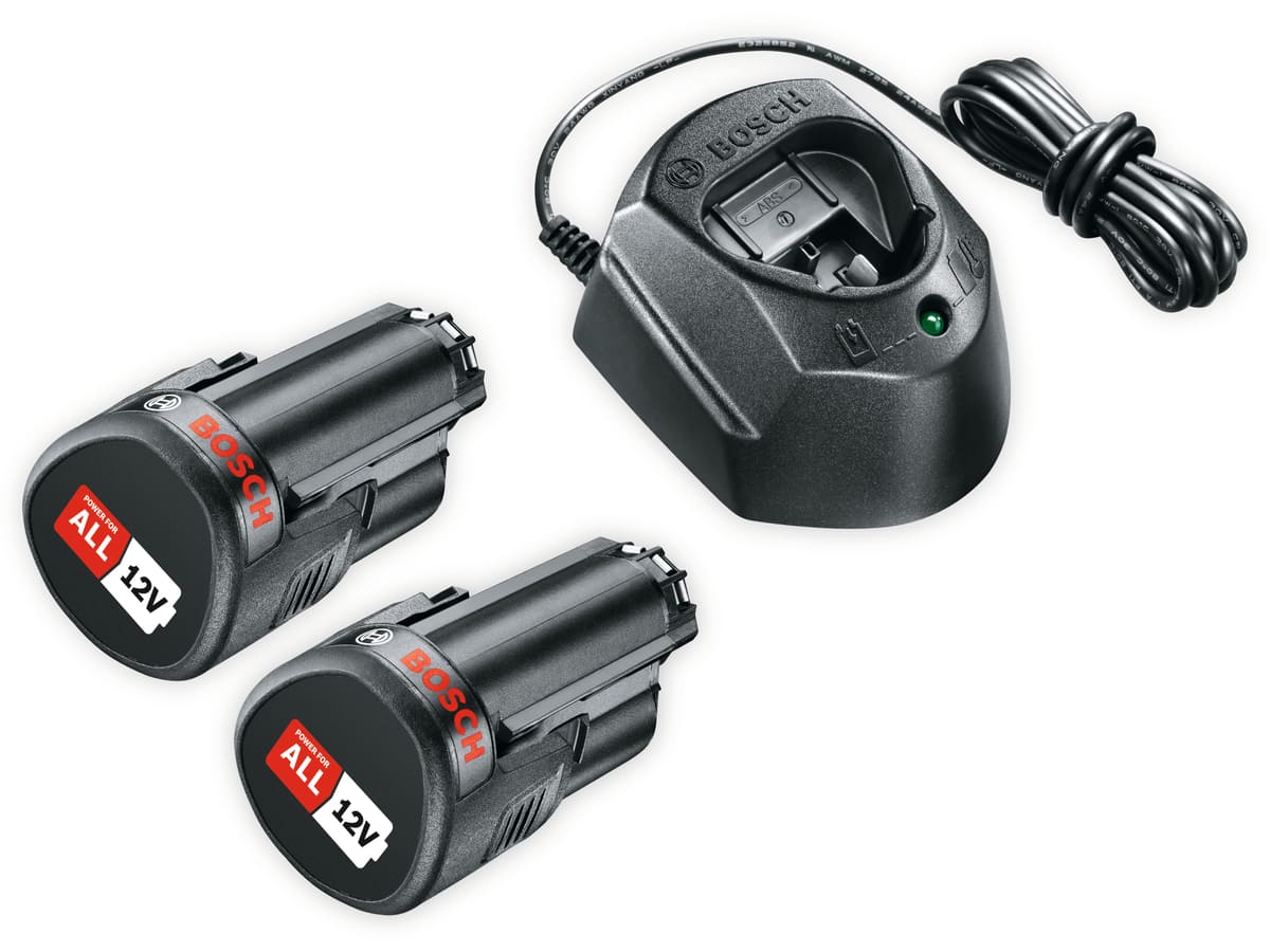 BOSCH Starter-Set, 12V, Ladegerät GAL 1210 CV, 2x Akku 1500mAh