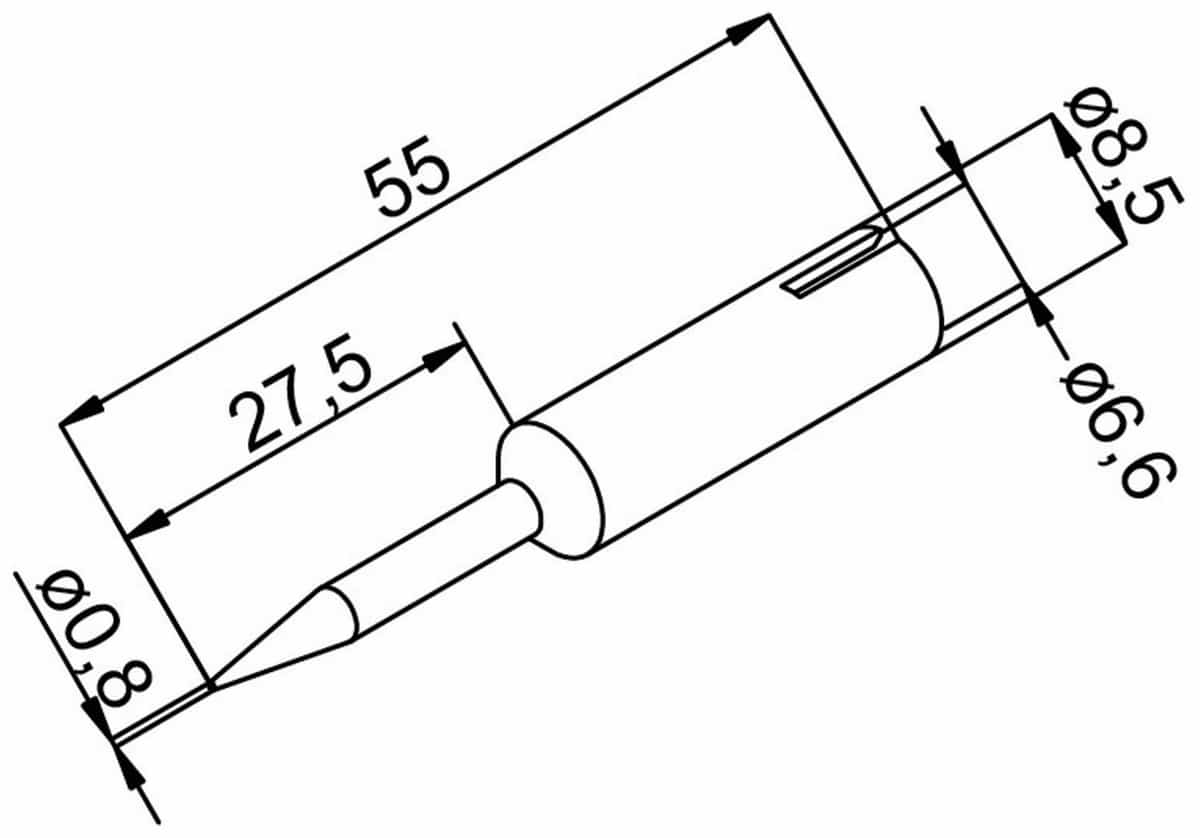 ERSA Lötspitze, 0832SDLF/SB, bleistiftspitz, verlängert, 0,8 mm