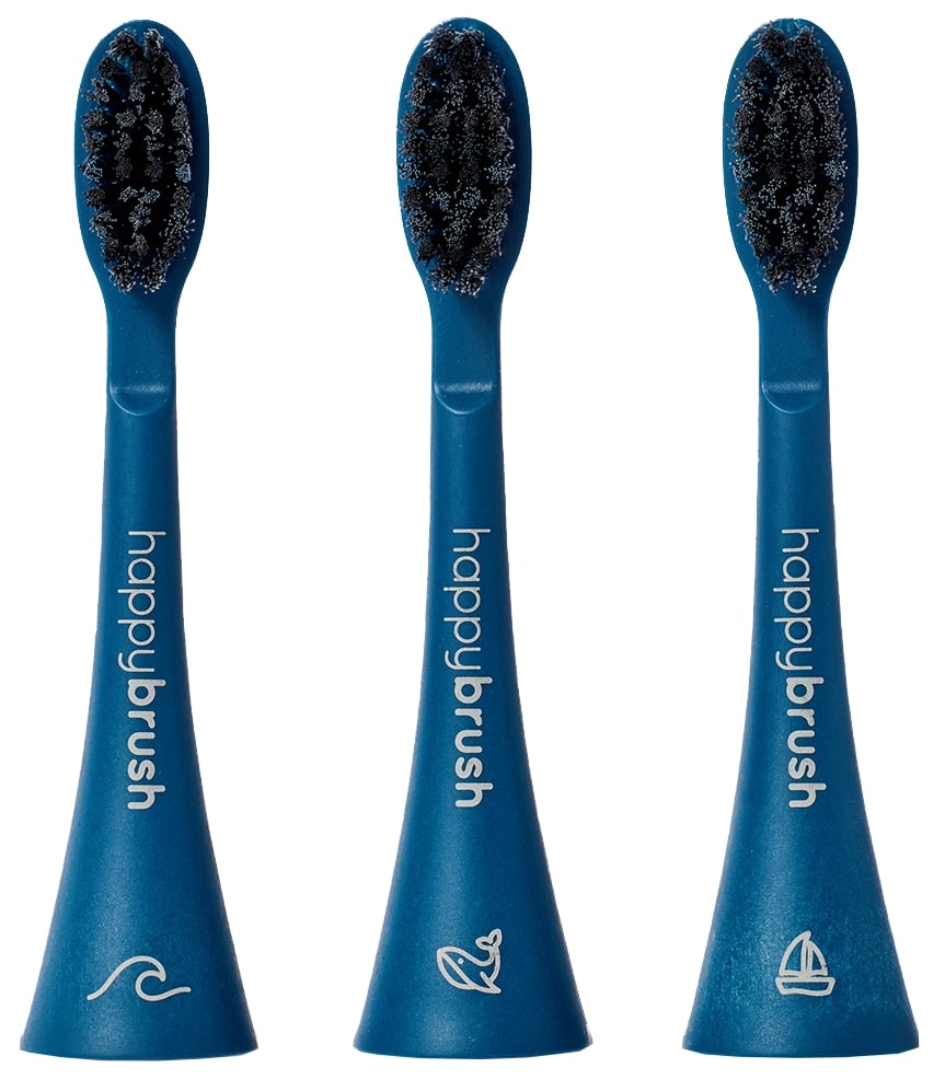 HAPPYBRUSH Ersatz-Aufsteckbürsten Ocean ECO VIBE 3, 3er Set