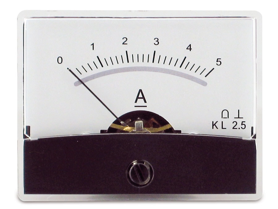 Einbau-Messinstrument mit Spiegelskala, 0...5 A-