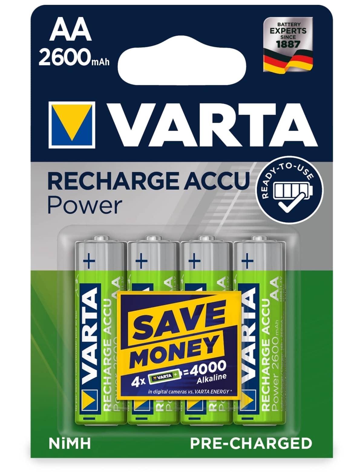 VARTA NiMH-Mignon-Akku 5716, 2600 mAh, 4 Stück