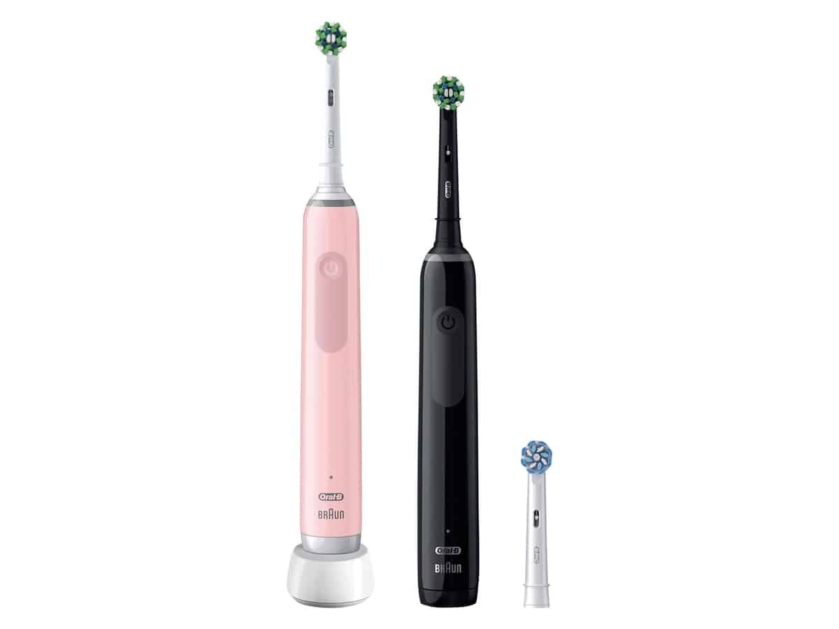 ORAL-B Zahnbürste Pro 3 3900 Duo Gift Edition schwarz/pink, 2 Stück