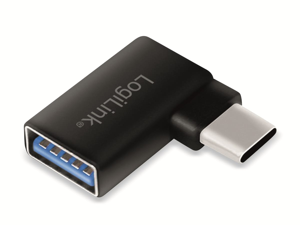 LOGILINK USB-Adapter AU0055, schwarz, USB-C auf USB-A, 90° gewinkelt