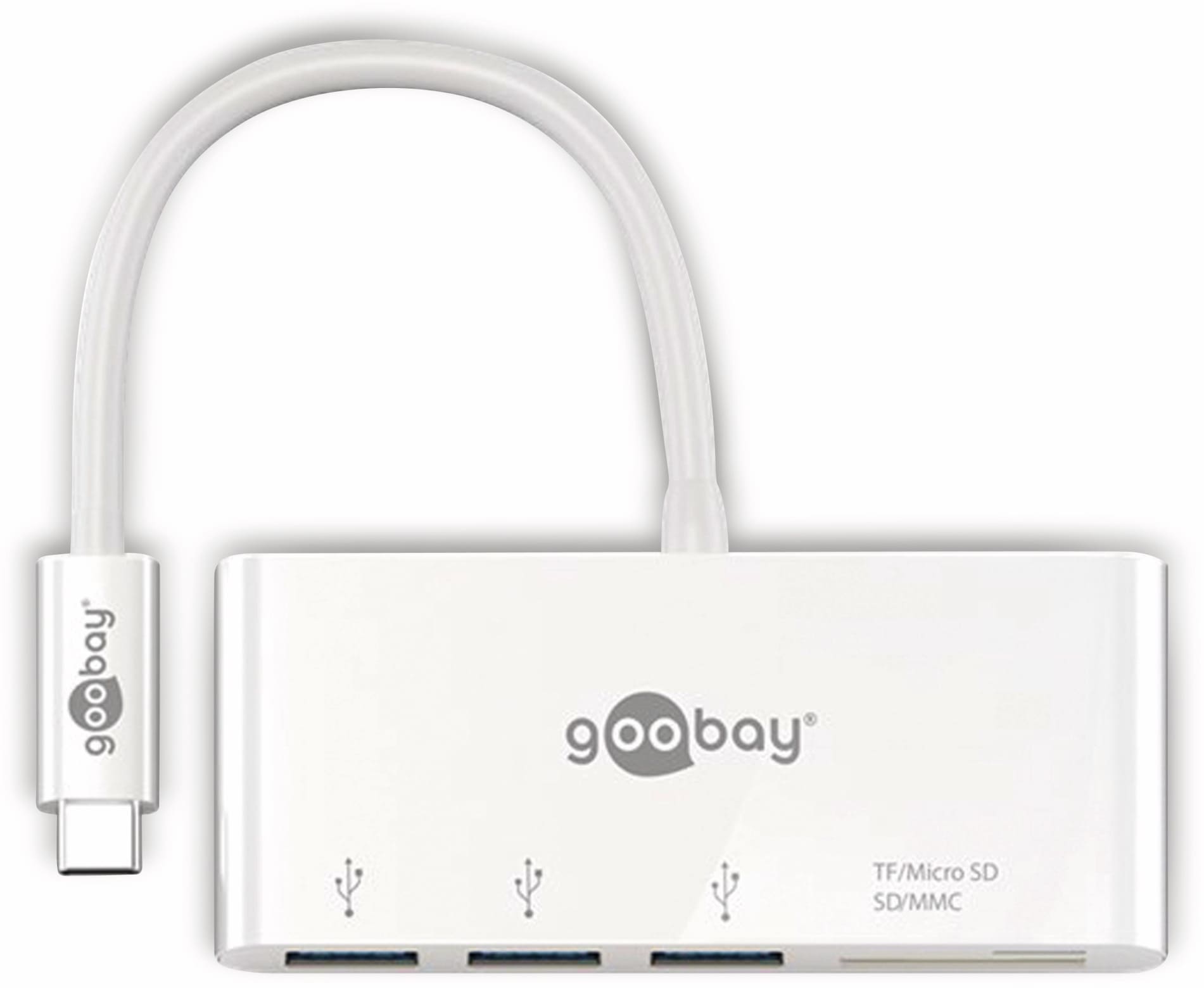 GOOBAY USB C Multiport Adapter 62097 Mit Kartenleser 3xUSB MircoSD SD 713444