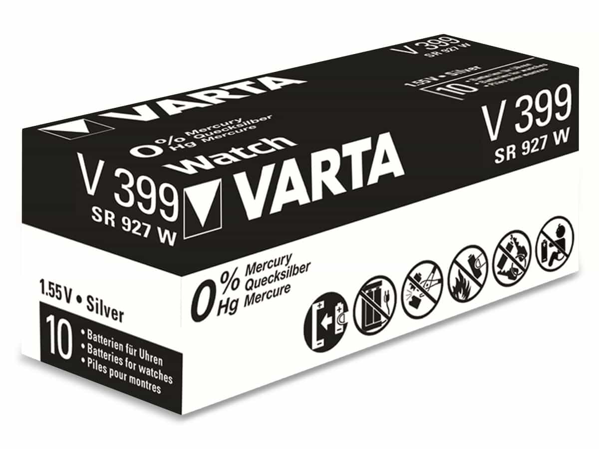 VARTA Knopfzelle Silver Oxide, 399 SR57, 1.55V, 10 Stück