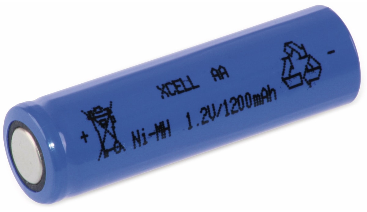 XCELL NiMH-Akku, Industriezelle, AA, Flat-Top, 49,5x14,5mm, 1,2V/1200mAh